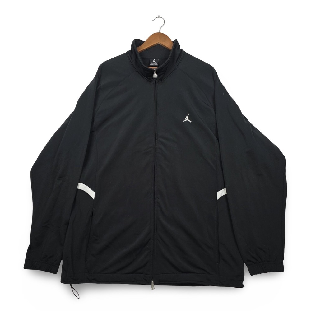 Jordan Brand Track Jacket Mens XXL Black Full Zip Jumpman Logo Athletic Gym Prep